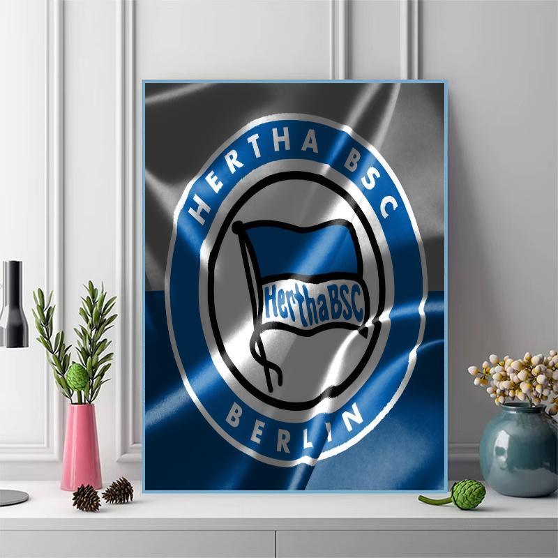 Hertha BSC Berlin Pattern 3pcs 100% Round Full Drill 5D DIY Diamond Painting Embroidery Cross Stitch Rhinestone Décor