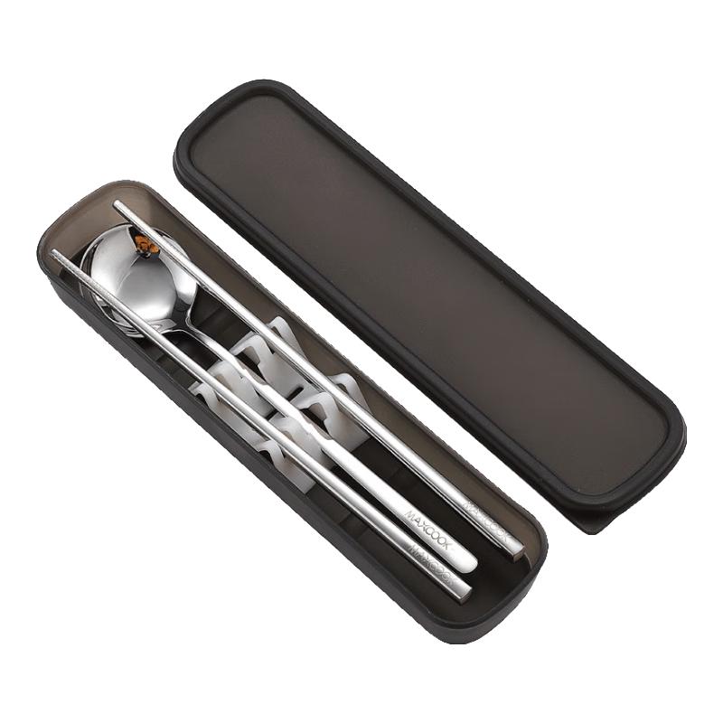 MAXCOOK 304 Stainless Steel Portable Chopsticks and Spoon Set