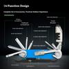 14 in 1 Bicycle Repair Tool Kit Chain Cutter Alloy Steel Maintenance Tool Set Flat Wrench Cross Screwdriver