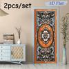 2pcs European Retro Carved Door Wall Stickers, Three-dimensional Self-adhesive Decorative Stickers, Living Room Entrance Backgro