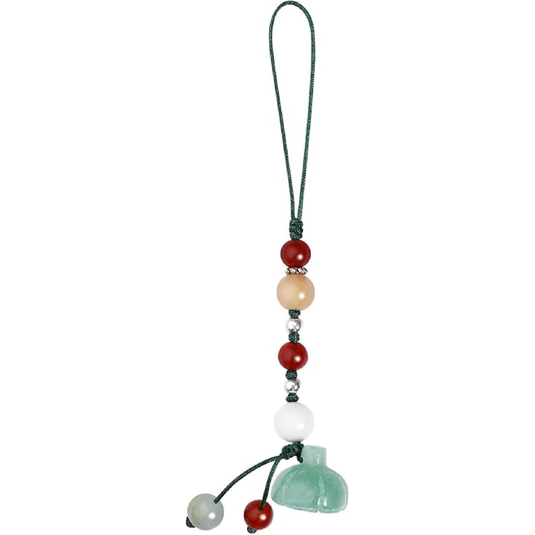 Phone Charm - Jade Lotus Phone Charm Strap Agate Mobile Phone Pendant Decorative Cell Phone Charm Accessories for Phone Keychain Car Key Bag