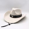 Outdoor Mountaineering Sun Hat, Woolen Hat, Crimped Cowboy Hat, Personalized Bull Head Accessories, Western Cowboy Hat