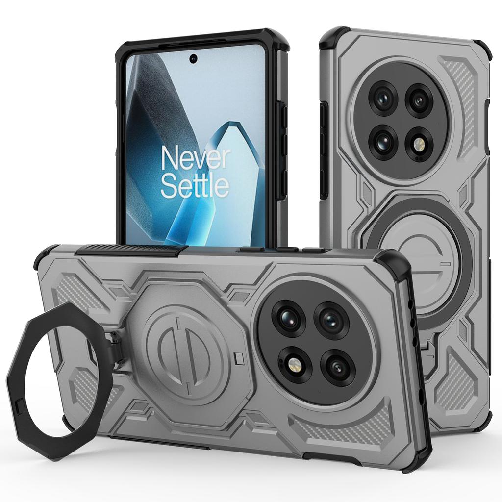 For OnePlus 13 Magnetic Case Rotating Metal Kickstand PC+TPU Phone Back Cover