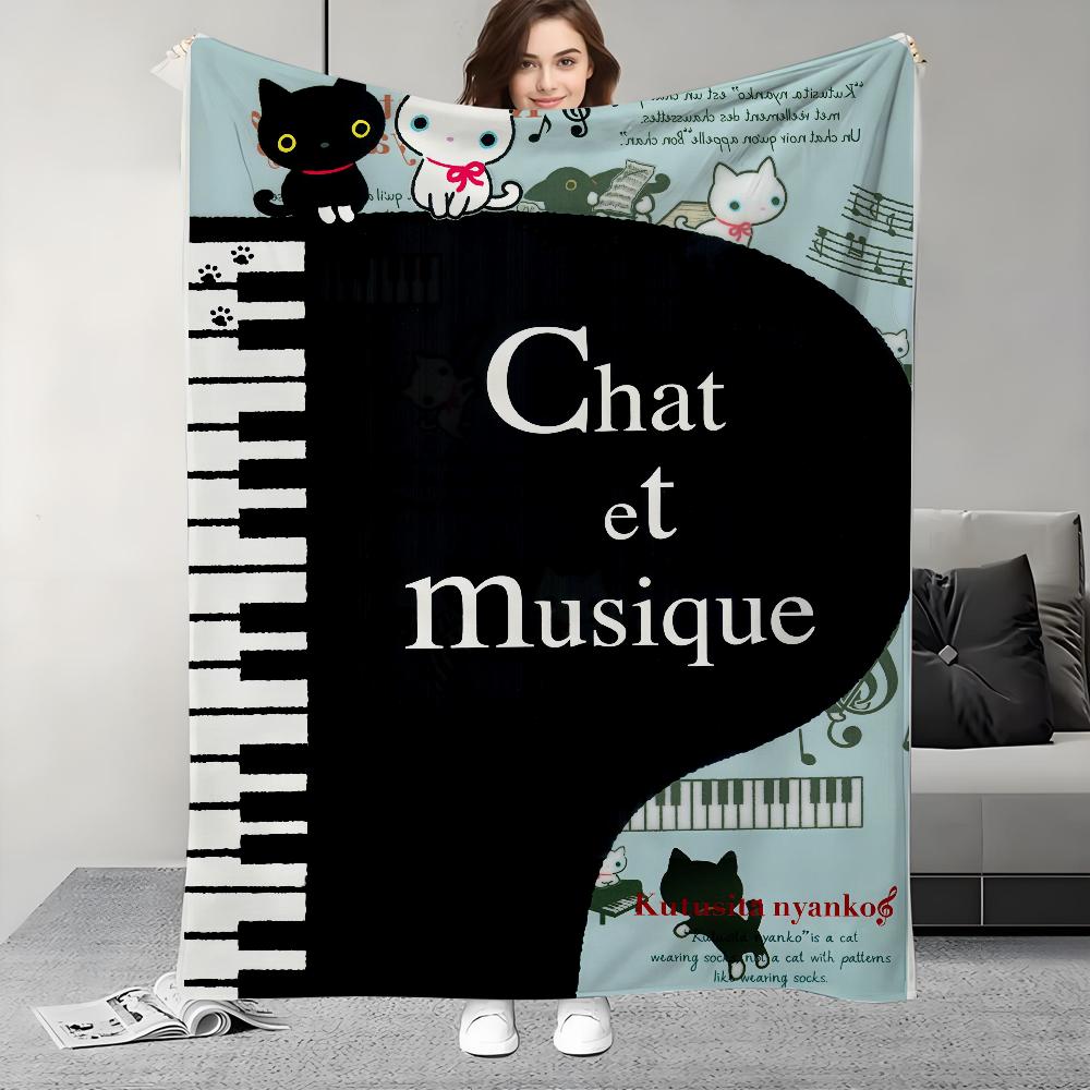 

Cute Cartoon K-kutusita N-nyanko Blanket Design Lightweight For Dorms, Naps, Living Room, Office,Sofa,All-Season 75cmx90cm