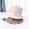 Hat women's new winter bucket hat down cotton versatile show small face thickened breathable warm basin hat men
