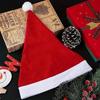 Christmas Santa Hats Comfortable Non-Woven Fluffy White Pom Pom Kids Adult Fit for Home Xmas Gatherings