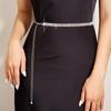 Rhinestone Decor Chain Belt Waist Chain Women Fashion Belt Hip High Waist Gold Silver Metal Chain Pendant Belt Body Jewelry
