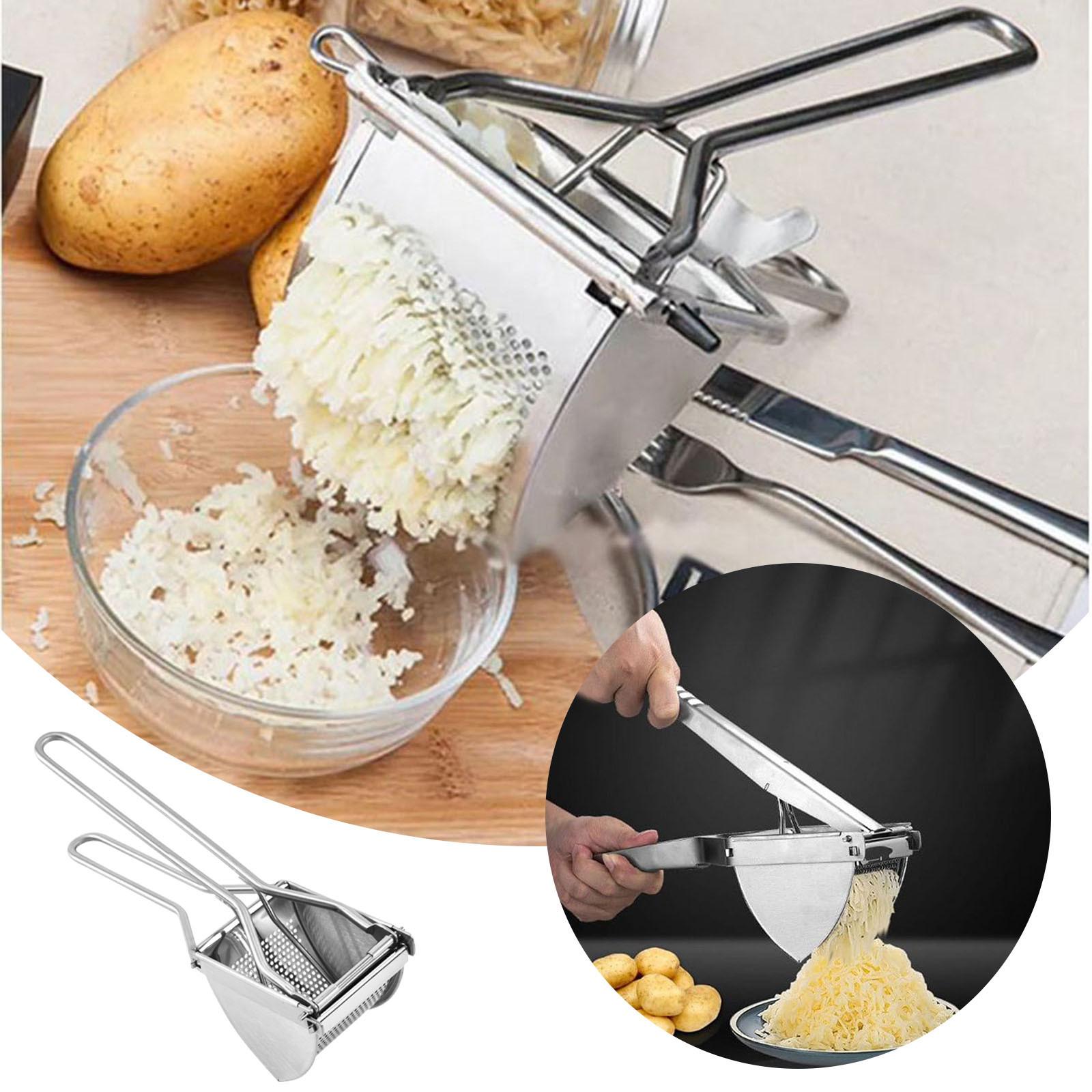 

Kitchen Gadget Stainless Steel Potato Masher Heavy Duty Durable Multifuctional Fruit Juicer With Long Handle Kitchen Accessories One Size серебряный