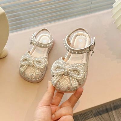 Neue Kindersandalen Sommer Schleife Prinzessinnenschuhe für Mädchen Mode Süße Kinder Lässige Schleife Ausschnitte Flache Sandalen für Hochzeit