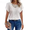Summer Women's T-Shirt Lace Patchwork Short Sleeve Top