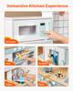 VEVOR Cucina Giocattolo per Bambini, Set Cucina Giocattolo in Legno con Luci e Suoni, Cucina per Bambini Piccoli con Dispenser di Ghiaccio, Forno, Lavello, Microonde