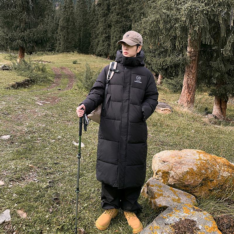 2025 new cotton-padded women's winter thickened hooded knee-length cotton-padded warm jacket