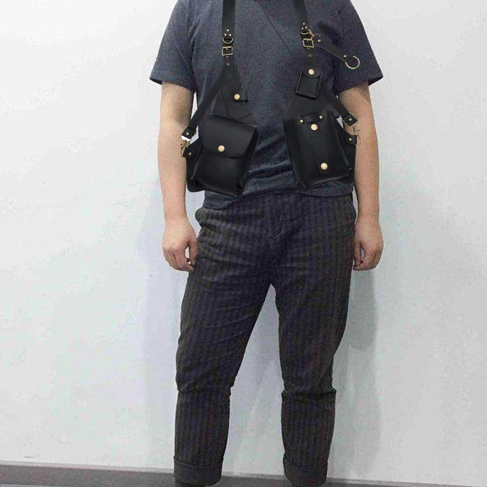 Vest Bag Mobile Phone Purse Vintage Shoulder Harness Bag for Men and Women