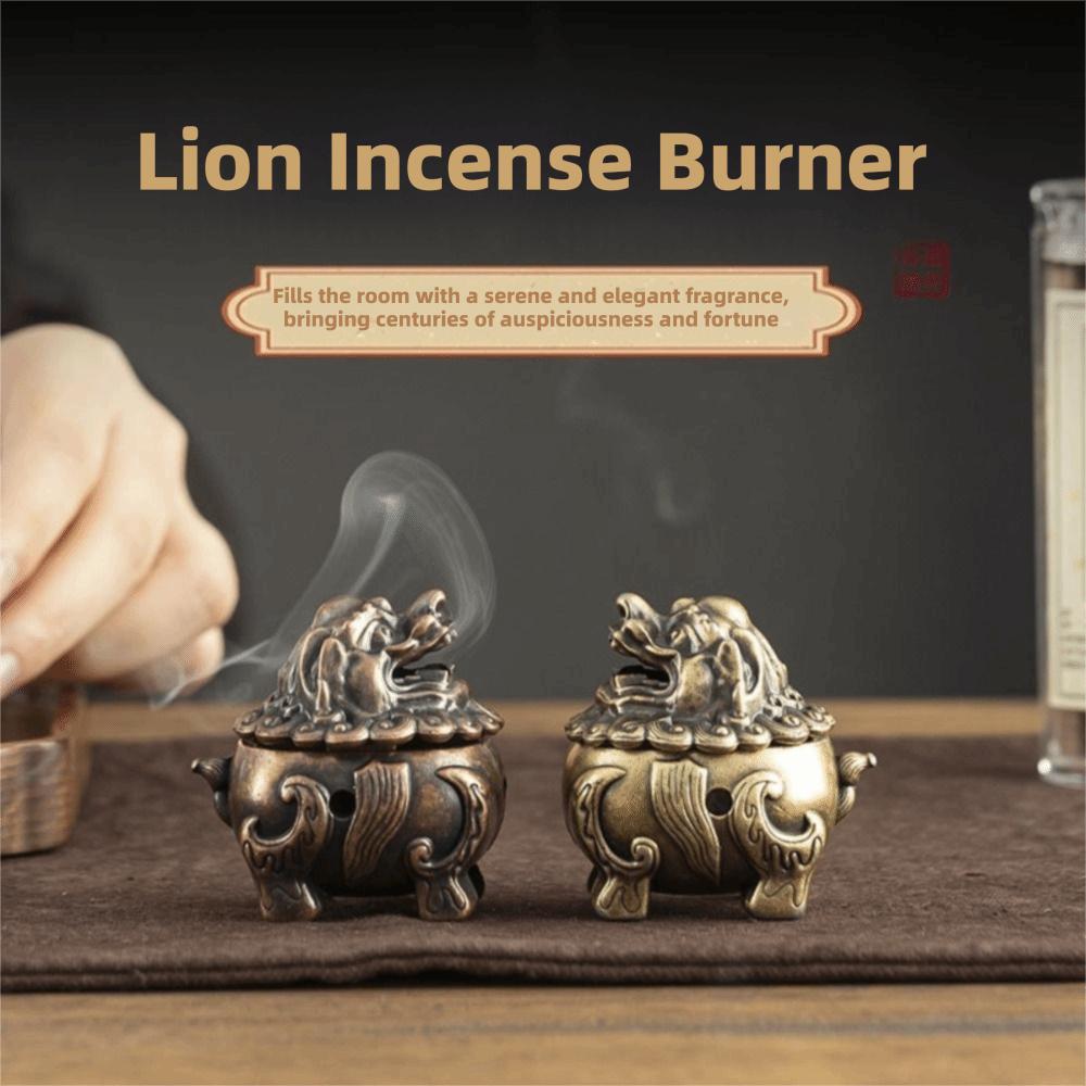 Mini Size Kirin Lion Incense Burner Vintage Incense Stick Holder Sandalwood Censer  Home Decoration