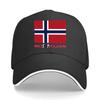 Norway Flag Print Adjustable Snapback Washable HandWashable Patriotic Sports Hat for Outdoor Sandwich Baseball Cap