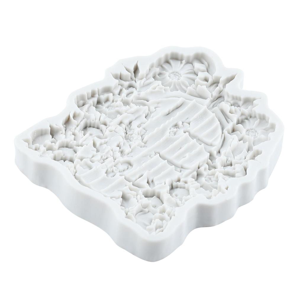 Fairy Garden House Silicone Molds Wooden Door Fondant Mold Cake Decorating Tools Cupcake Topper Candy Chocolate Gumpaste Mold