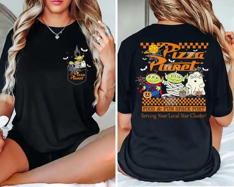 Toy Story Aliens Pattern Print TShirt Daily Leisure and Theme Activities Wear Unisex Cotton Short Sleeve Oversized Tops