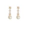 C-shaped design, diamond-encrusted mosquito coil disc, ear clips, fashionable and versatile pearl earrings, high-end light luxury retro earrings