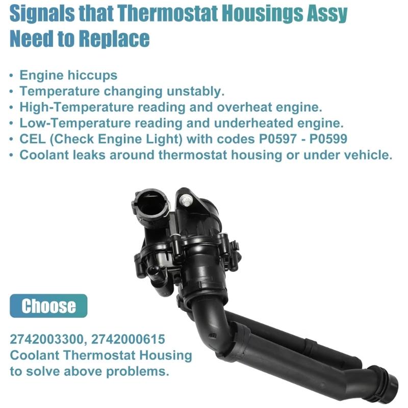Car Engine Coolant Thermostat Housing Temperature Regulation Climate Control Suitable for 2742000615 1078212 21200HG00C