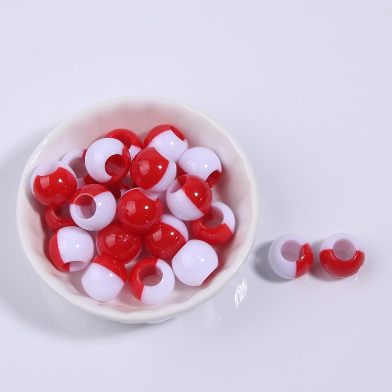 Two-Tone Gradient Plastic Large Hole Beads for Hair and Dreadlock Decoration
