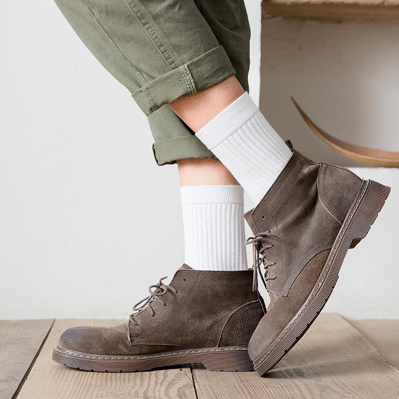 Socks Men'S Medium Tube Socks Spring And Autumn Men'S Socks Solid Color Cotton Socks Men'S Classic Sports And Leisure Business Socks Stockings