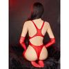 Sexy Damen-Bodysuit mit hohem Schnitt, dünn, durchsichtig, glänzend, glatt, elastisch, Tanzstrumpfhose, formendes Trikot mit Handschuhstrumpf