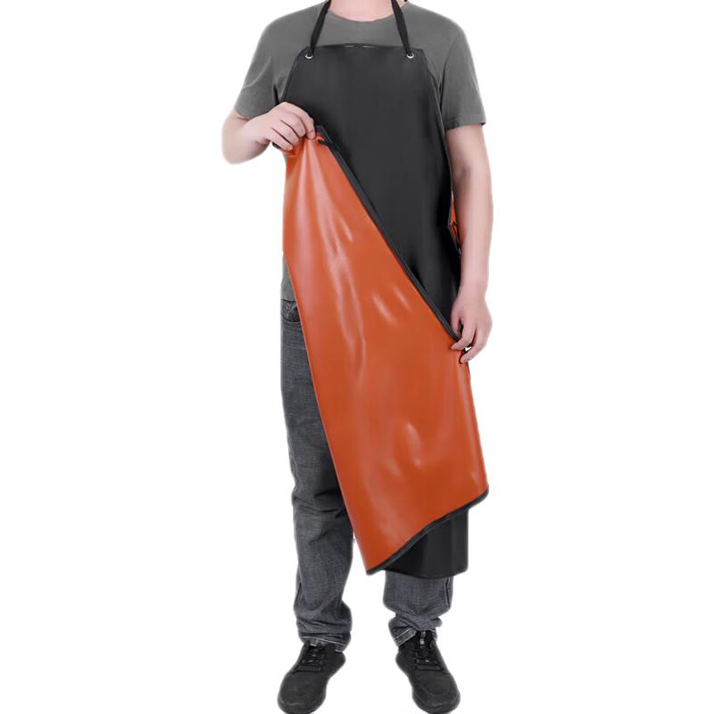 Pin Zhi De Heavy-Duty Black-Red PVC Waterproof Apron
