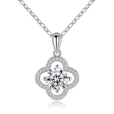 New 1 Carat Real Sparkling Moissanite Pendant Necklace 925 Solid Silver Neck Jewelry With Certificate Pass Diamond Tester