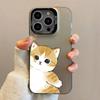 Funny Cartoon Cat Lover Couple Phone Case for IPhone 13 12 Mini 14 15 16 11 Pro Max Plus Hard Laser Cover Paired Fundas