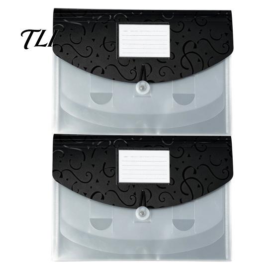 Waterproof Paper Storage Expandable Document Folder with Label Slot, Layered Design PP File Durable Bag Envelope, Secure Rope Closure Organizer
