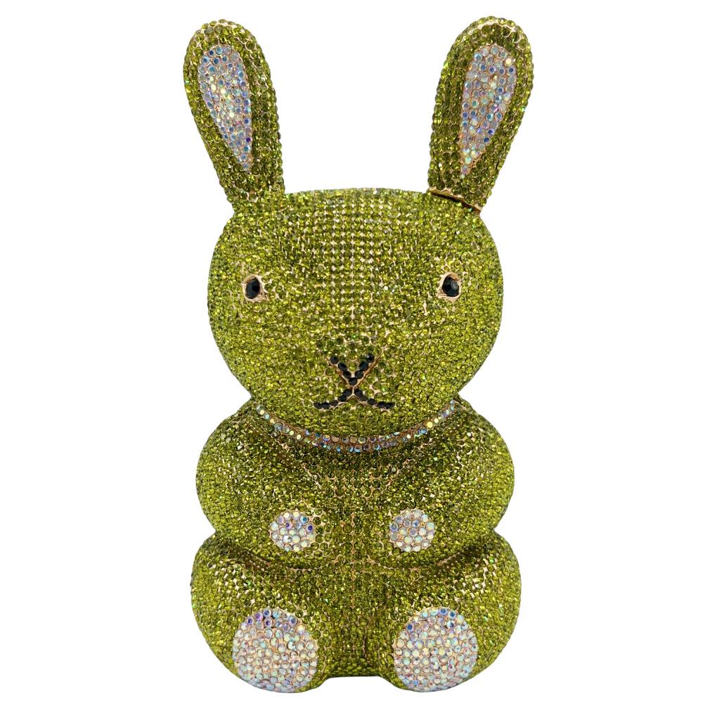 Rhinestone Rabbit Evening Clutch - Elegant Crystal Bag for Parties & Banquets