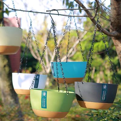 Automatic Water Suction Basin Double Chain Hanging Basket Flower Pot Indoor Green Planting Pot