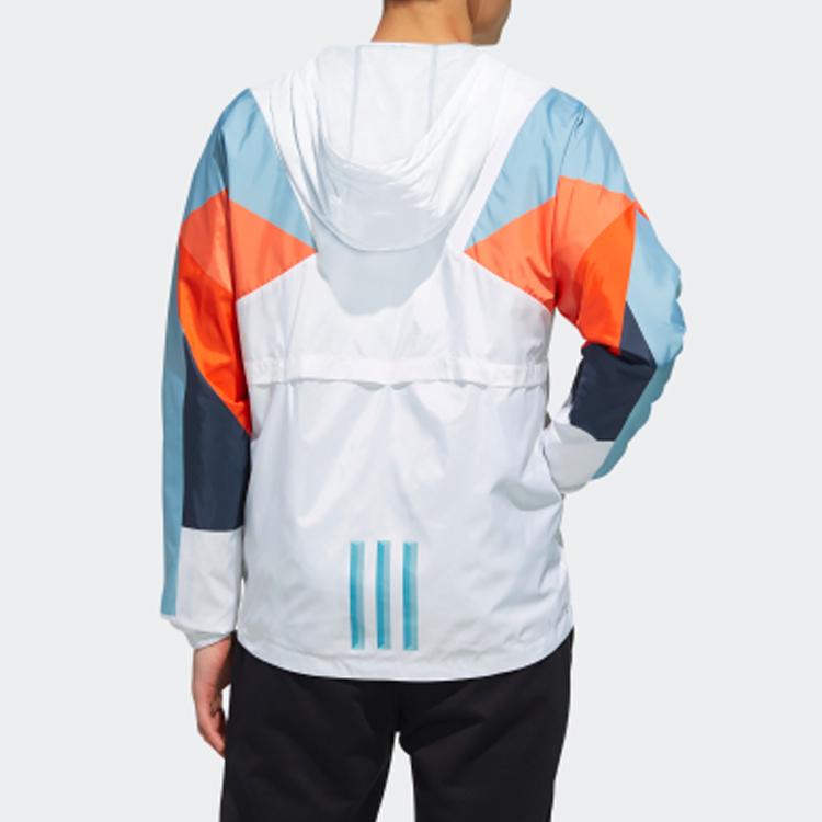Adidas Neo Hooded Zip Windbreaker Jacket Men Jackets White Legend-Ink-Blue DW8109