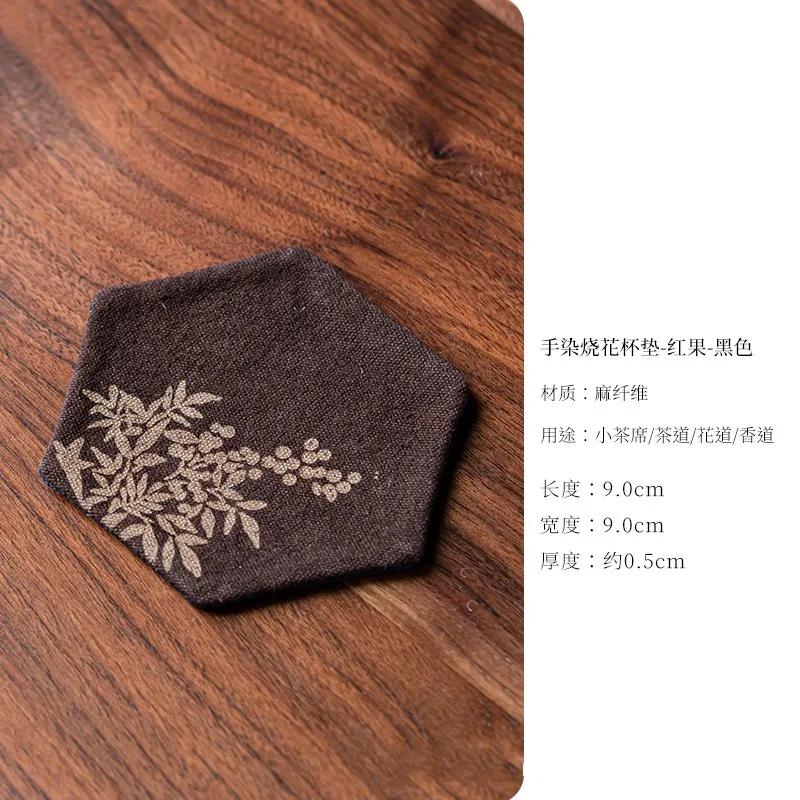 Coasters Vintage Embroidery Tea Coasters Tea Accessories Tea Cup Holder Household Insulated Coasters