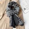 New Autumn and Winter British Style Pattern Imitation Cashmere Warm Scarf Women's Overlock Double Sided Shawl