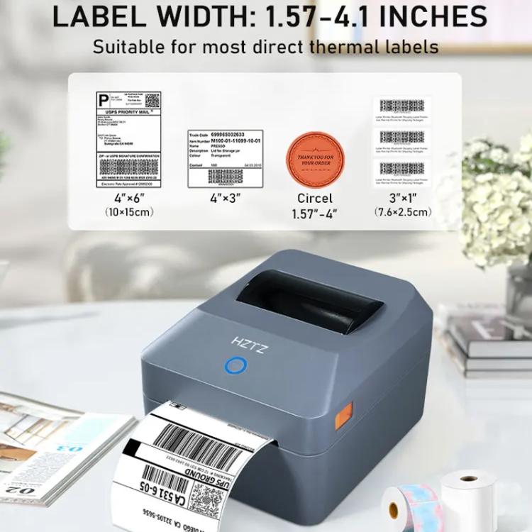 4-Inch Thermal Label Printer for Shipping, Barcode & Packaging Labels 25-100mm Print Width, EU Plug