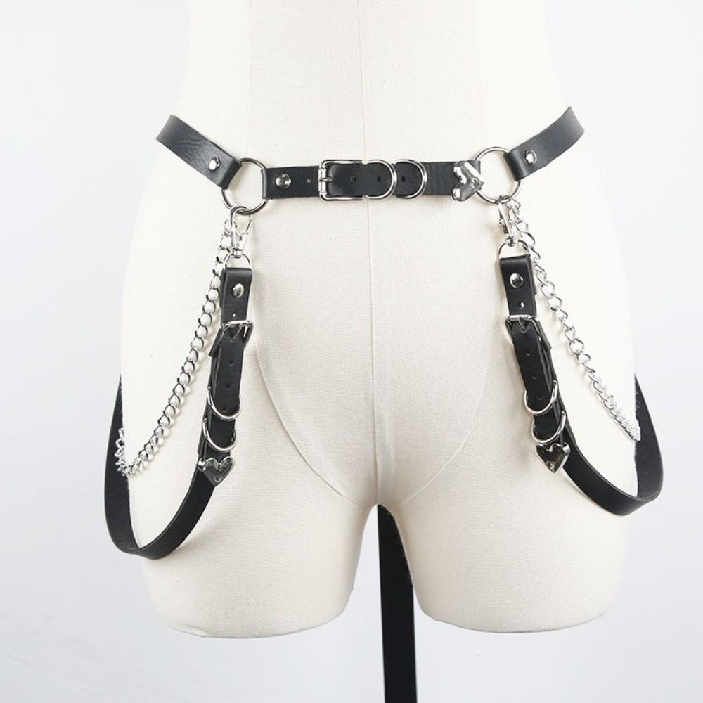 Hip Hop Skirt Belt Metal JK Leg Loop Personality Waist Chain  Girls