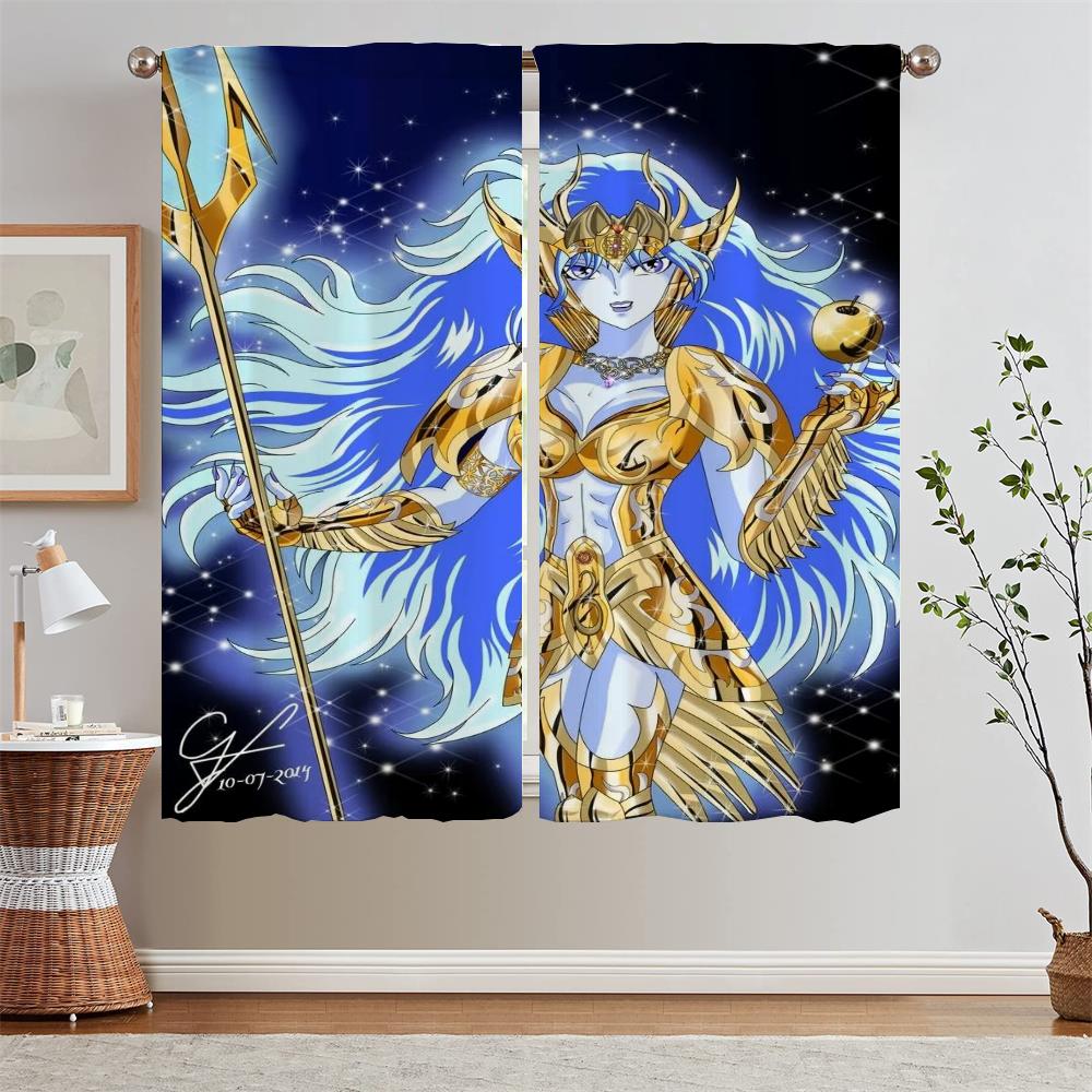 

Saint Seiya Kitchen Curtains for Living Room Decoration Partition Bathroom Curtain Tiebacks Bedroom Blackout Curtains 2 Pcs Set W50xH70cmx2pcs-CL
