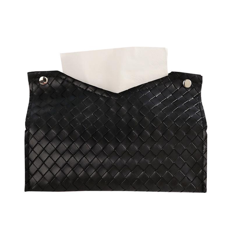 Luxury Woven Tissue Box for Home, Living Room, or Car - Solid Color Napkin Holder