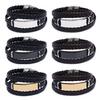 Simple And Stylish Stainless Steel Woven Leather Bracelet, Titanium Steel Smooth Multi-Layer Men'S Leather Bracelet