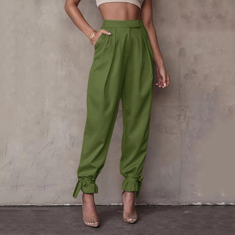 ZANZEA Womens Casual Solid Color Loose Cropped Pants