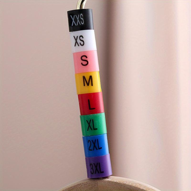 405Pcs/set Color-Coded Clothes Hanger Markers 9 Sizes (XXS - 4XL) Plastic Garment Size Tags with Storage Box for Clothes
