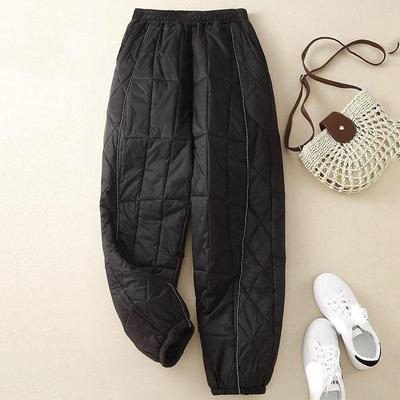 Damen Herbst und Winter Übergröße Verdickung Kordelzug Bein Laternenhose Leichte Daunenhose Lockere Freizeithose Bequeme Hose
