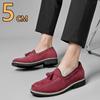 Fashion Genuine Leather Handmade Men Casual Elevator Loafers 5cm Hidden Inner Height Increase Slip-On Comfortable Driving Shoes Moccasin