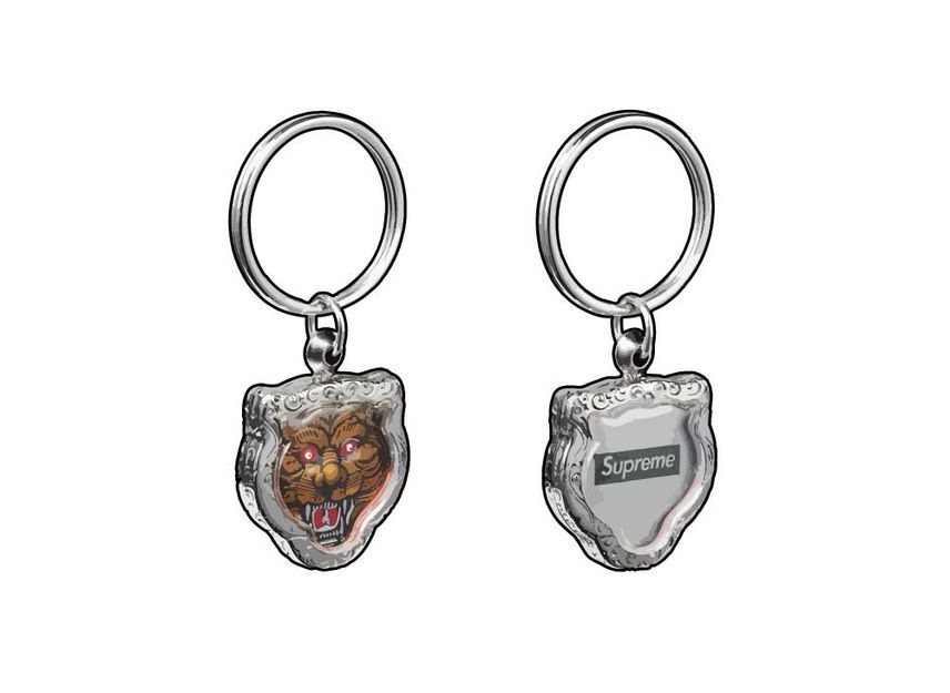 Supreme Tiger Keychain Silver One-Size