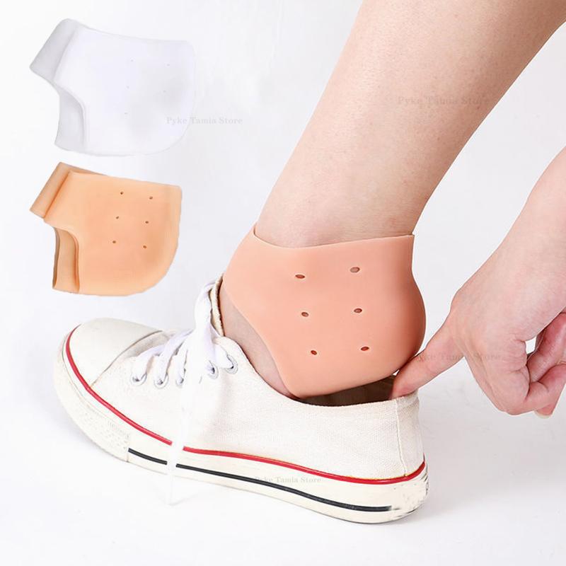 Silicone Heel Protector Men Women Relief Plantar Fasciitis Inserts Heel Pads Moisturizing Relief for Blister Cracked Foot Care