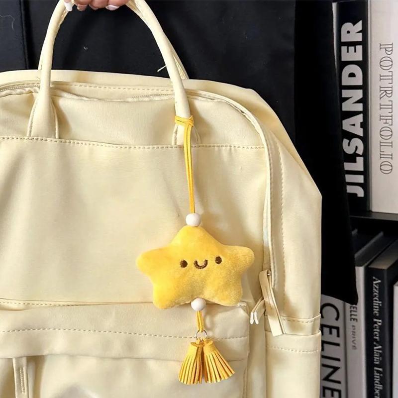 

Cartoon Plush Star Pendant Gift Hangings Ornament Yellow Plush Hangings Bag Accessories Bag Pendnat Car Keys Accessories