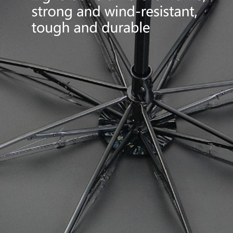 1pc Manual Folding Umbrella, 3-Fold Umbrella, Dual Purpose Sainy Season, Simple Business Umbrella, Solid Color Men & Women Umbrella, Single-Person