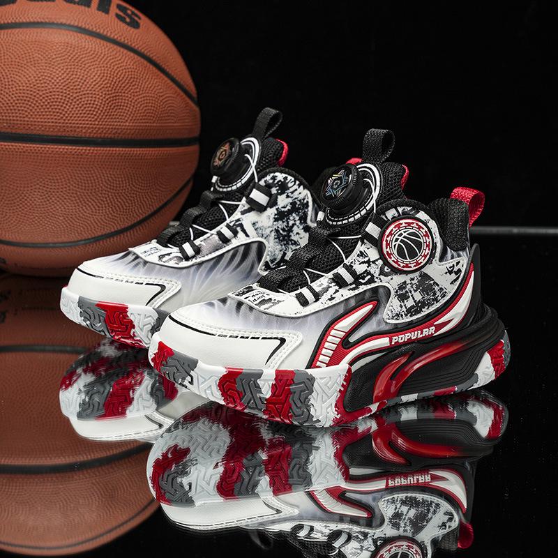 Waterproof Leather Boys' Basketball Shoes - Autumn/Winter 2025 Shock-Absorbing, Wear-Resistant Sports Footwear for Kids