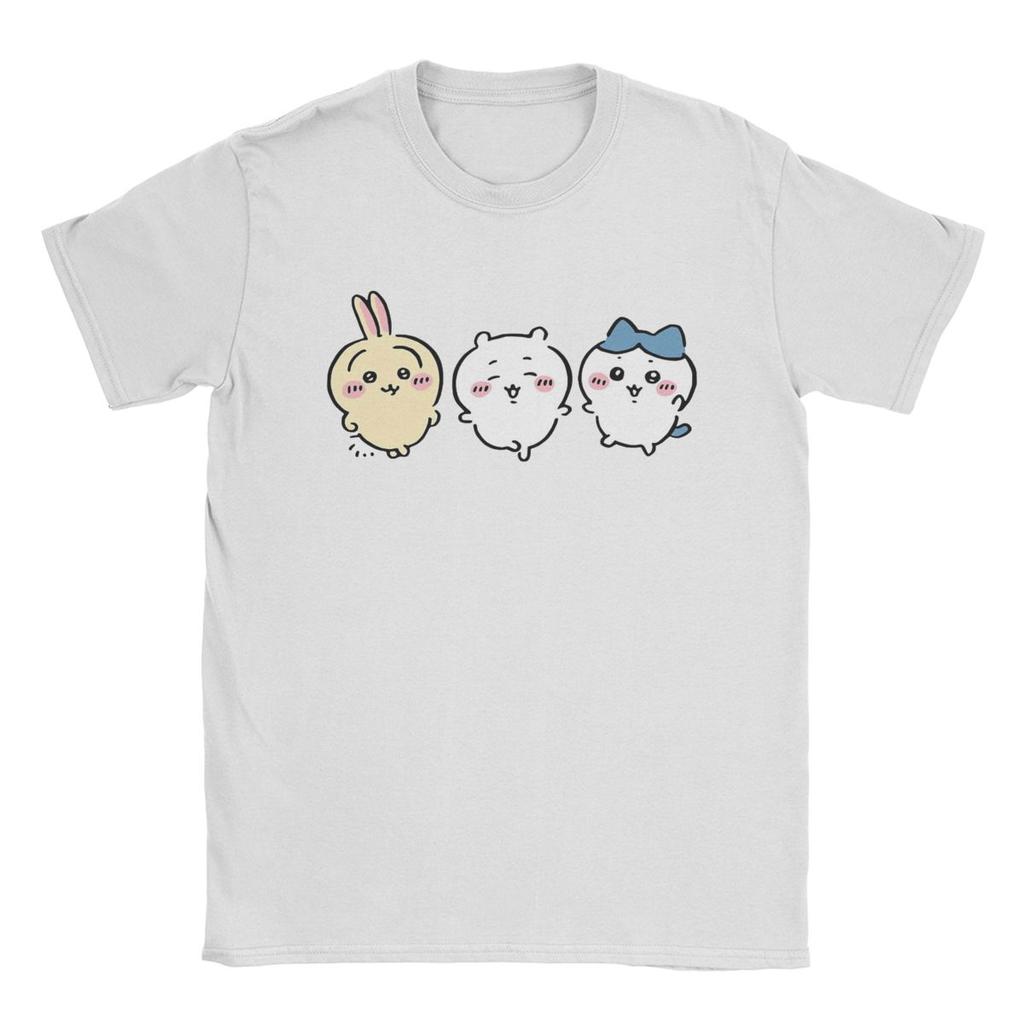 Men T-Shirts Chiikawa Hachiware Usagi Cute Kawaii Vintage Cotton Tee Shirt Short Sleeve T Shirt O Neck Tops Plus Size